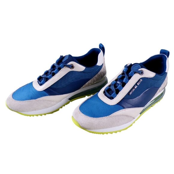 MK Michael Kors Allie Stride Extreme Mixed Media Trainers Blue Gray US 7M #555 - Picture 2 of 10